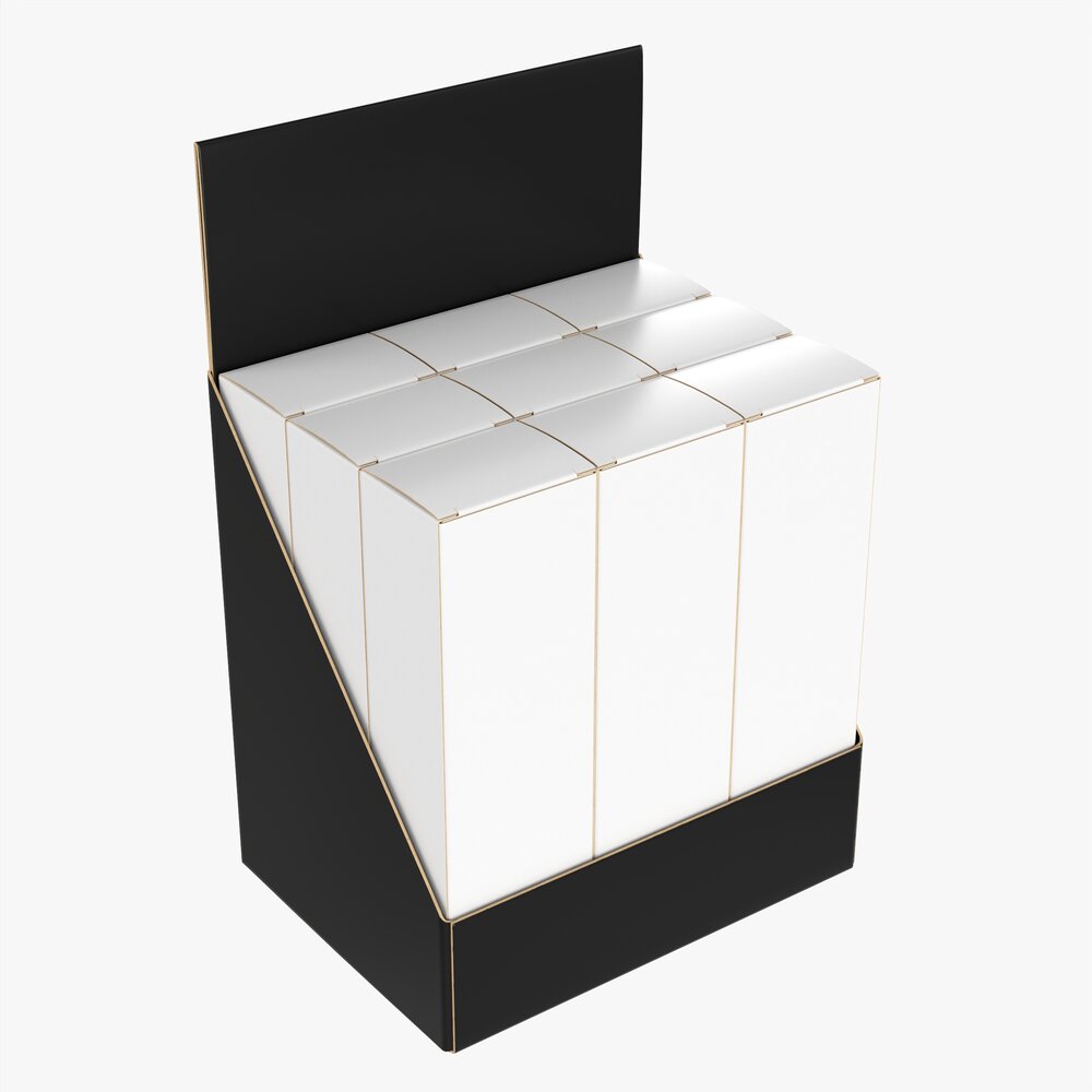Paper Boxes With Tray Set 3D 모델 