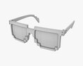 Pixel Style Glasses Black Modello 3D