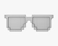 Pixel Style Glasses Black 3Dモデル