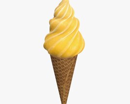 Ice Cream In Waffle Cone 02 Modelo 3d