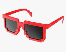 Pixel Style Glasses Red Modèle 3D