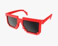 Pixel Style Glasses Red 3Dモデル