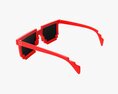 Pixel Style Glasses Red Modelo 3d
