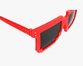 Pixel Style Glasses Red 3D 모델 