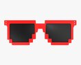 Pixel Style Glasses Red 3D 모델 