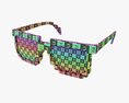 Pixel Style Glasses Red Modello 3D