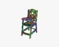 Play Dolls High Chair Modello 3D
