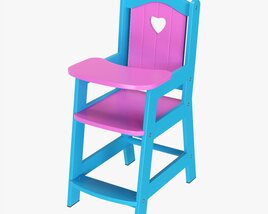 Play Dolls High Chair V2 Modello 3D