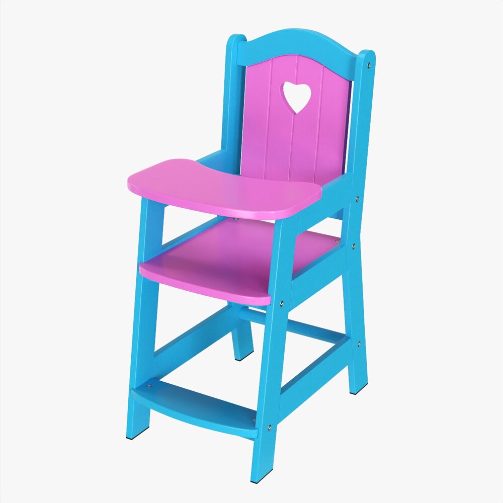 Play Dolls High Chair V2 Modello 3D