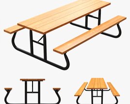 Portable Outdoor Picnic Table 3D 모델 