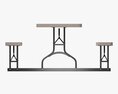 Rectangular Folding Picnic Table Modèle 3d