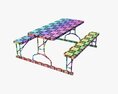 Rectangular Folding Picnic Table 3D 모델 