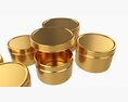 Round Decorative Gift Empty Can Jars Metal 01 Brass 3D модель