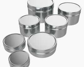 Round Decorative Gift Empty Can Jars Metal 01 Iron 3Dモデル