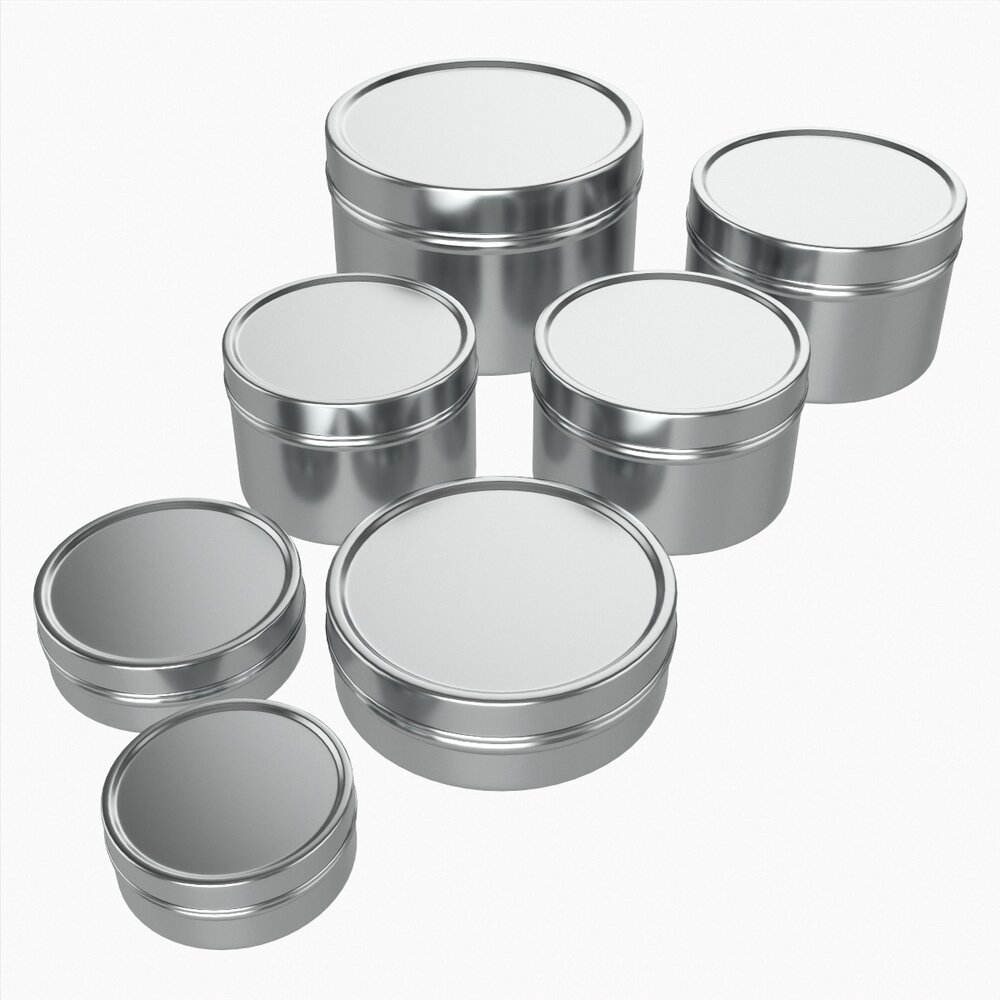 Round Decorative Gift Empty Can Jars Metal 01 Iron 3D模型