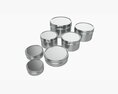 Round Decorative Gift Empty Can Jars Metal 01 Iron Modello 3D