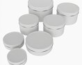 Round Decorative Gift Empty Can Jars Metal 01 White Painted 3D модель