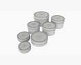 Round Decorative Gift Empty Can Jars Metal 01 White Painted 3Dモデル