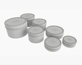 Round Decorative Gift Empty Can Jars Metal 01 White Painted 3Dモデル