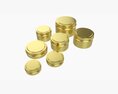 Round Decorative Gift Empty Can Jars Metal 02 Brass 3d model