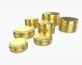 Round Decorative Gift Empty Can Jars Metal 02 Brass 3d model