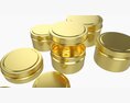 Round Decorative Gift Empty Can Jars Metal 02 Brass Modèle 3d