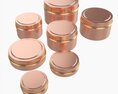 Round Decorative Gift Empty Can Jars Metal 02 Brass Copper 3D-Modell