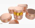 Round Decorative Gift Empty Can Jars Metal 02 Brass Copper Modello 3D