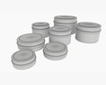 Round Decorative Gift Empty Can Jars Metal 02 Iron Modello 3D