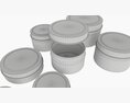 Round Decorative Gift Empty Can Jars Metal 02 Iron Modèle 3d