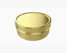 Round Gift Empty Can Jar Metal Brass 01 3D модель