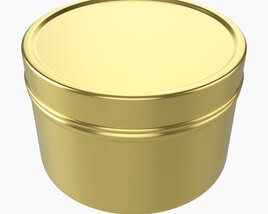 Round Gift Empty Can Jar Metal Brass 03 Modèle 3D