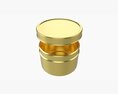 Round Gift Empty Can Jar Metal Brass 03 Modelo 3D
