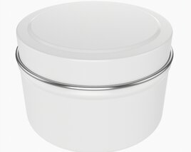 Round Gift Empty Can Jar Metal Painted White 03 3D-Modell