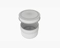 Round Gift Empty Can Jar Metal Painted White 03 3d model
