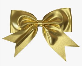 Small Ribbon Decoration Metallic Gold Modèle 3D