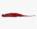 Small Ribbon Decoration Metallic Red 3d model