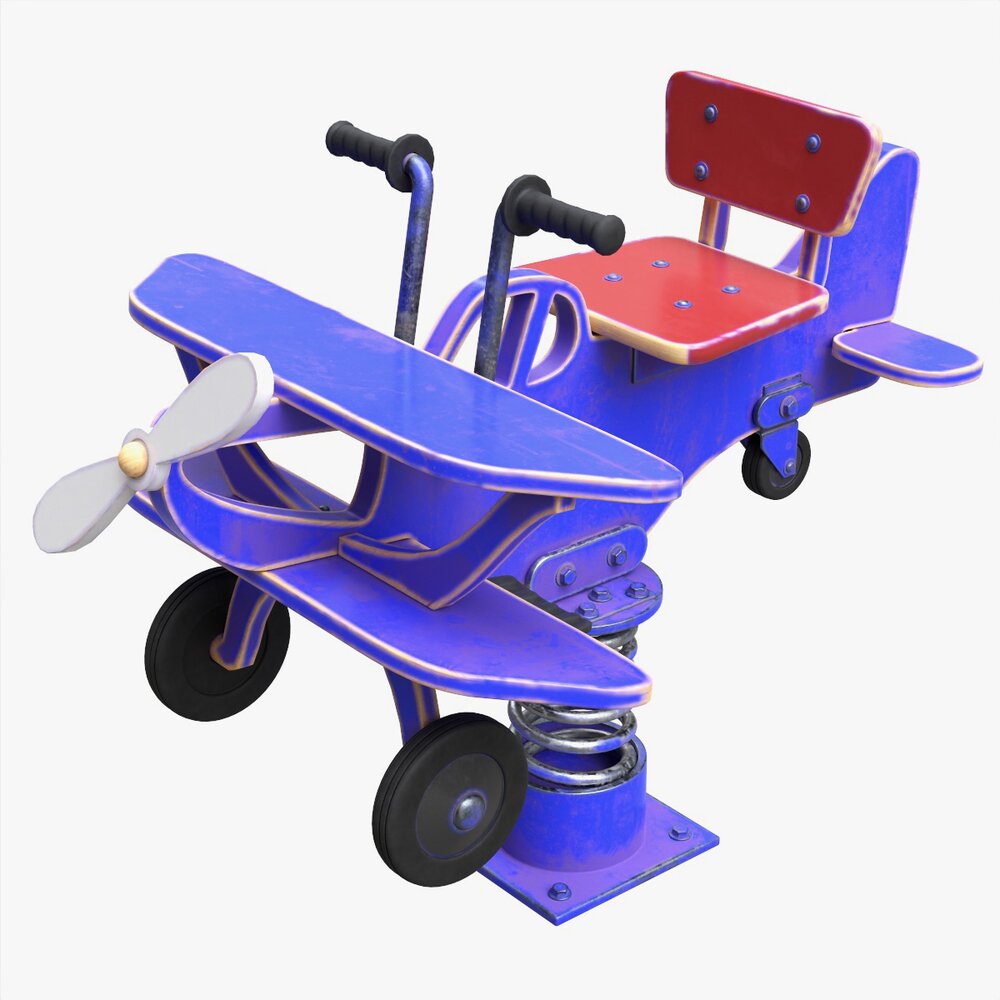 Spring Rocking Plane Modello 3D