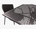 Square Dining Mesh Table With Armchairs 3D-Modell