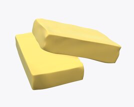 Butter Slices On Ground 3D model