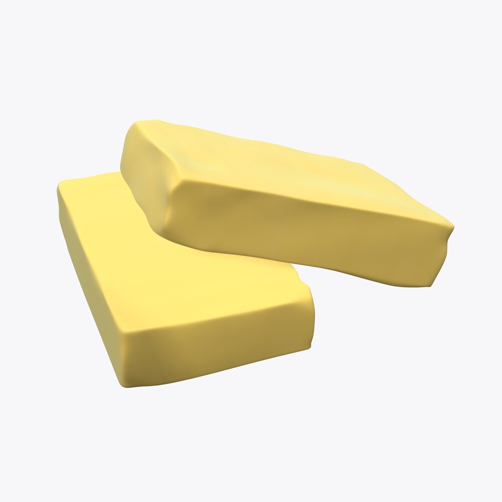 Butter Slices On Ground Modèle 3D