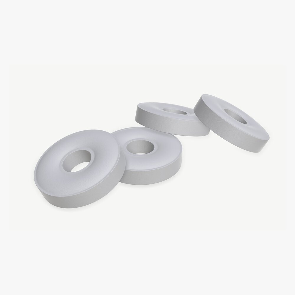White Hard Mint Candies Torus Shape 3D model
