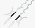 Twin Hooks Tree Swords Modelo 3d