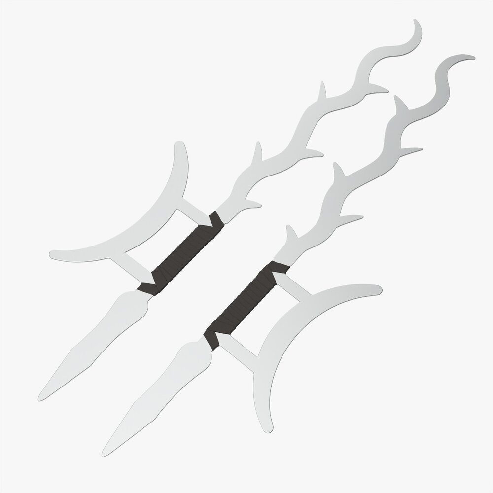 Twin Hooks Tree Swords 3D-Modell