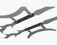 Twin Hooks Tree Swords 3d model