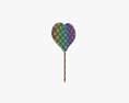Rainbow Lollipop Heart Shaped Candy 3d model