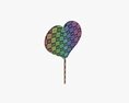 Rainbow Lollipop Heart Shaped Candy Modelo 3D