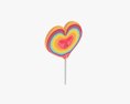 Rainbow Lollipop Heart Shaped Candy 3D модель