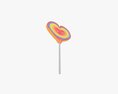 Rainbow Lollipop Heart Shaped Candy 3D模型