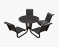 Umbrella Table With Chairs 3d model